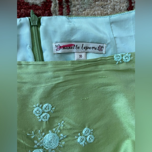 Vintage Green and Blue Nanette Lepore Midi skirt - Picture 6 of 8